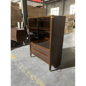 Lemari Pajangan Kayu Solid Rustic Modern, Kabinet Bufet Antik dengan Laci - Product Image 6