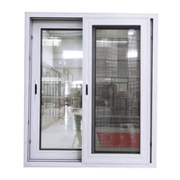 Fenêtre coulissante moderne en PVC, fenêtre coulissante en PVC avec grille, fenêtre coulissante à double vitrage