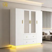 Armoire de chambre à coucher en bois au design moderne, très vendue, haut de gamme, sur mesure, vente en gros, luxe, éco-responsable, avec éclairage LED