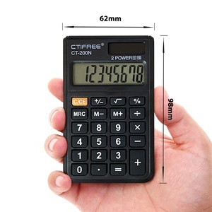 Mini Calcolatrice Tascabile CTIFREE 200N a 8 Cifre Colorata Personalizzata a Batteria con Copertina in Pelle per Uso Aziendale con Calendario - Product Image 2