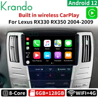 Krando 9 "Android Auto Radio pour Lexus RX330 RX350 RX400 2004 - 2009 Car Navigation Wireless Apple Carplay 4G WIFI GPS Map