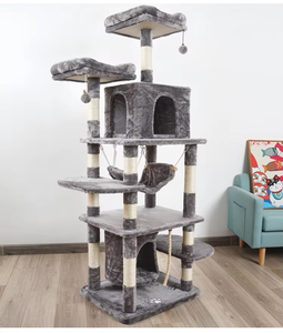 Großhandel umwelt freundliche benutzer definierte Sisal & Holz 5-stufige große Kratz baum Turm mit Karton verpackung - Product Image 2
