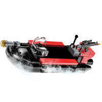 Woma Toys C0607 Ensemble de 3 modèles de bateaux de patrouille côtière de la police, blocs de construction pour enfants, ensemble de briques pour enfant