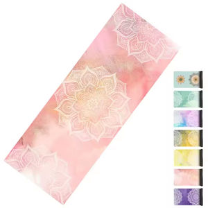 Tapete de Yoga Antideslizante con Estampado Colorido, para Ejercicio y Fitness, con Bolsa de Transporte, Colección de Tapetes de Yoga para Viaje, Accesorios de Pilates - Product Image 1