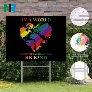 Estaca de Plástico Corrugado Personalizada en Forma de H para Negocios, con Logotipo Impreso en UV, Letrero con Forma Personalizada, Material PP para Exhibición en Jardín o Césped - Product Image 1