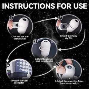 Galaxy Star Night <b>Light</b> Projector 2-in-1 Mini Portable LED 3 Replaceable Slides 360 Adjustable Brightness for Bedroom Home - Product Image 6