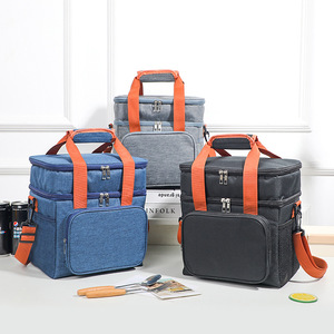 Sac à déjeuner isotherme double couche le plus vendu, nouveau design portable et tendance, pour les repas à emporter en extérieur, style ethnique - Product Image 2