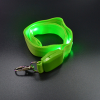 Lumières LED colorées personnalisées Premium, sangle de cou, porte-clés lumineux, lanière scintillante
