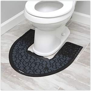 Tapis de toilette absorbant en caoutchouc Boardwalk Comfortable 2.0, 22 x 22, noir, imperméable et super absorbant pour usage domestique, 6 par carton - Product Image 4
