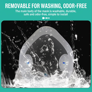 Masque facial en plastique transparent avec valve et sangles réglables - Product Image 6