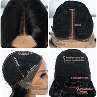 FREEDOM Perruque Lace Front en fibre haute température, lisse, brun clair, avec frange, 20 pouces, pour Cosplay, pour cheveux noirs, blonds, bruns