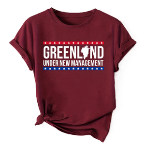 Maglietta da uomo politica divertente con stampa Greenland Under New Management, in cotone, a maniche corte - Product Image 3