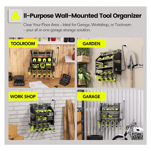 Organisateur d'outils électriques mural avec station de <span class=keywords><strong>charge</strong></span> le Garage King 4 porte-outils sans fil à usage intensif - Product Image 3
