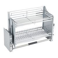 Cesta de vidro puxável para baixo, armário de cozinha moderno de alta qualidade, rack de armazenamento, elevador, elevador