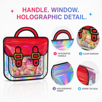 Pochette d'emballage alimentaire réutilisable en Mylar gaufré au laser, couleur personnalisée, avec fermeture éclair refermable, impression argent/or, qualité alimentaire pour le lait