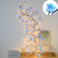 LED-Blumenranken-Lichterkette 72 96 144 LED Sakura Pfirsichblüten Boho Wandgirlande Feenlicht für Hochzeit Weihnachten Party Raumdekoration