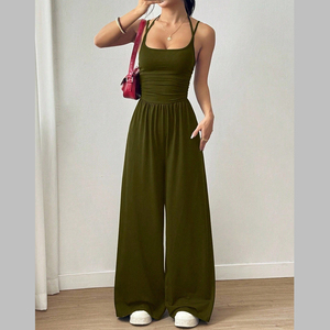 Mono de verano para mujer Channel Fashion 2026 con tirantes finos, de una pieza, pantalón ancho y holgado - Product Image 4