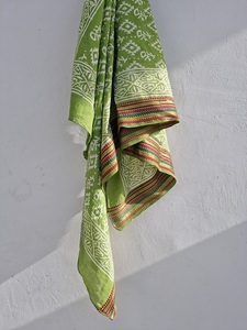 Handmade Wooden Block Printed <b>Sarongs</b>, Pareos & Scarves Lightweight Cotton Women’s Beachwear for Summer & Resort - Product Image 3