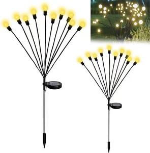 Nouvelles lampes solaires décoratives de jardin en acier inoxydable imperméables IP55 à 6 LED colorées, design moderne, multifonctionnelles, type luciole - Product Image 1