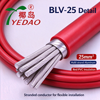 Fil électrique multibrin en aluminium isolé PVC rouge BLV-25 25mm² pour câblage électrique industriel