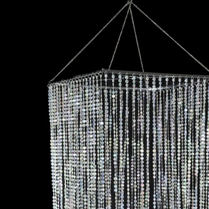 Cột Pha Lê Óng Ánh Hình Vuông 20 FT Trang Trí Đèn Chùm Đám Cưới Lớn - Product Image 2