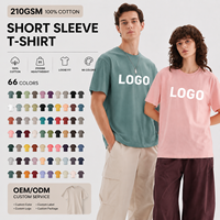 T-shirt surdimensionné en coton premium 210 GSM, impression DTG avec logo personnalisé, streetwear, manches courtes, plusieurs couleurs