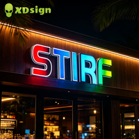 Enseigne publicitaire lumineuse en lettres 3D LED personnalisées en acrylique pour entreprises, étanche IP65, compatible Google Assistant