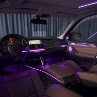 Kit d'éclairage ambiant dynamique 64 couleurs pour BMW X5/E70/X6/E71, éclairage LED intérieur automatique, kit d'accessoires colorés 12V