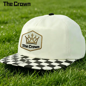 Casquette Snapback Structurée à 5 Panneaux avec Logo Personnalisé, Visière à Carreaux, Patch Tissé Bicolore – Vente en Gros Fabricant - Product Image 1
