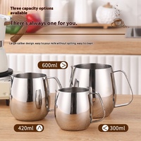 Yolecen 304 acier inoxydable Latte Art tasse épaissie en forme de tambour tasse à lait pour spécial lait moussant Cappuccino Latte Art métal