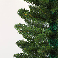 Grüner Beflockter Hochwertiger Realistischer Künstlicher Weihnachtsbaum mit Standfuß PVC-Spitze Feiertagsdekoration Wohnzimmer Haus Innenbereich