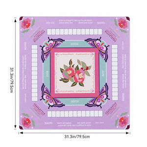 Tappetino per Mahjong Americano in Gomma Antiscivolo + Tessuto in Pelle, Copertura Personalizzata per Tavolo da Gioco, Superficie per Giocare a Mahjong Stampata - Product Image 2