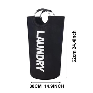 Panier à linge pliable moderne, durable, imperméable, en coton, pour la maison, rangement portable pour vêtements sales - Product Image 4