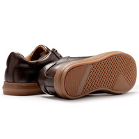 Baskets basses décontractées pour hommes en cuir véritable grande taille, à lacets, couleur marron foncé unie, respirantes, antidérapantes et chaudes pour l'automne