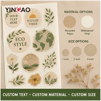 Pegatinas de Vinilo Resistentes al Agua y a los Arañazos con Diseño de Hojas y Flores Botánicas, para Cajas de Regalo Personalizadas, Pegatinas de Embalaje Yingao