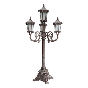 Farola de Jardín de Hierro para Exteriores con Pantalla de Vidrio LED, Luz Blanca Cálida de 2700K, IP66, Bombilla A19 No Desmontable, AC 220V, Sensor de Movimiento, Energía Solar - Product Image 2
