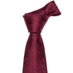<span class=keywords><strong>Cravate</strong></span> pour hommes, livraison gratuite, Logo personnalisé, motif Floral, rayures Paisley, en soie, rouge, vente en gros, - Product Image 6