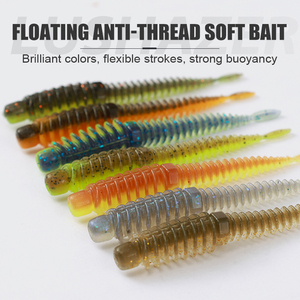 เหยื่อตกปลา LUSHAZER 10 ชิ้น/ถุง เหยื่อปลอมแบบลอยน้ำ TPE รูปหนอน ขนาด 65 มม. 75 มม. 85 มม. เหยื่อตกปลา เหยื่อแมลง เหยื่อยาง เหยื่อปลอมเหมือนจริง - Product Image 2