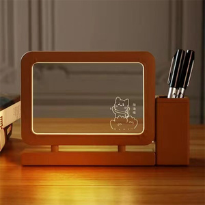 Cadeaux créatifs Lampe de couchage <span class=keywords><strong>pour</strong></span> chambre de fille Lampe de bureau à lumière <span class=keywords><strong>douce</strong></span> mignonne Lampe de nuit à message 3D avec stylo - Product Image 2