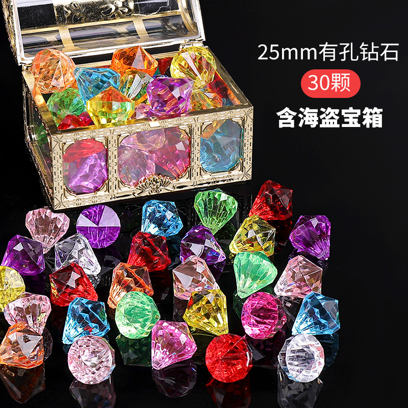 30 diamants de 25 mm + Coffre au trésor des pirates