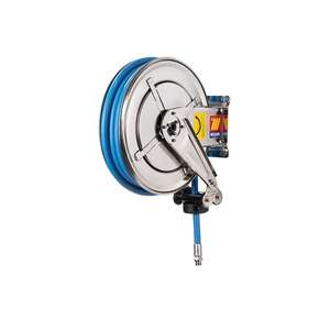 MECLUBE - 070-2213-410 Enrouleur de tuyau fixe aisi 304 fx-400 en acier inoxydable pour usage alimentaire 120 ° c ø1/2 ''10m-EAN HOSE REELS - Product Image 1