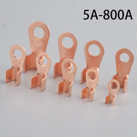 Connecteur de fil plaqué étain non isolé en cuivre bornes de câble électrique nues cosse anneau de batterie borne à sertir 10-400A