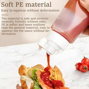 Bouteilles en plastique PET de qualité alimentaire de 250 ml (8 oz) et 360 ml (12 oz) pour miel et sirop, bouteilles souples en plastique pour sauces avec bouchon à clapet - Product Image 6