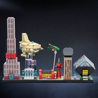Funbuild serie de dibujos animados microescala Futurama Skyline arquitectura Skyline conjuntos bloques de construcción conjunto construir juguete