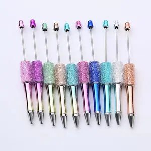 Hot Sale Amazon TikTok Sugar Pens ballpoint Plush Pens Diy Pencil Accessories Metal Ballpoint Premade Beaded Pen