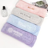 Bandeau de sport en fibre de bambou ultra-fine avec broderie personnalisée Velcro Foulard post-partum Beauté Maquillage Serviette de cheveux
