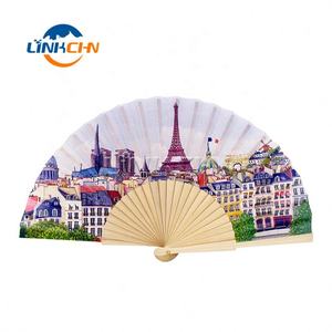 Abanico de mano de seda de madera personalizado chino duradero - Product Image 1