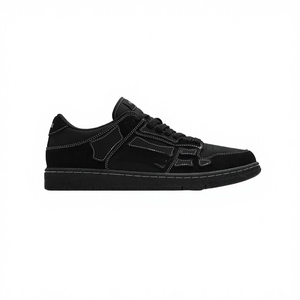 Zapatillas bajas Skel Top para hombre, negras, con parte superior de PU, transpirables, deportivas, con calcomanías creativas, antideslizantes, que aumentan la altura, suaves y resistentes. - Product Image 3