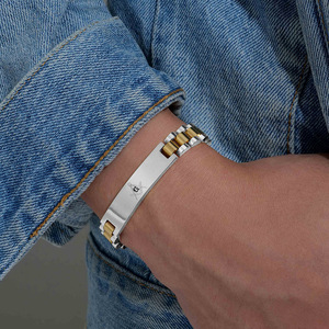Bracelet de Franc-Maçonnerie en Acier Inoxydable 10mm, Bijou pour Homme, Cadeau, Design Géométrique Croix - Product Image 2