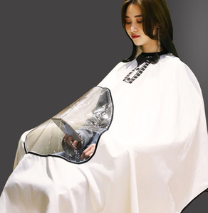 Cape de coiffure de salon personnalisée Cape de barbier avec fenêtre de visualisation transparente <span class=keywords><strong>Tablier</strong></span> de cape de coupe de cheveux imperméable - Product Image 3
